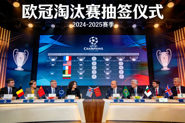 欧冠淘汰赛抽签仪式现场各国代表出席